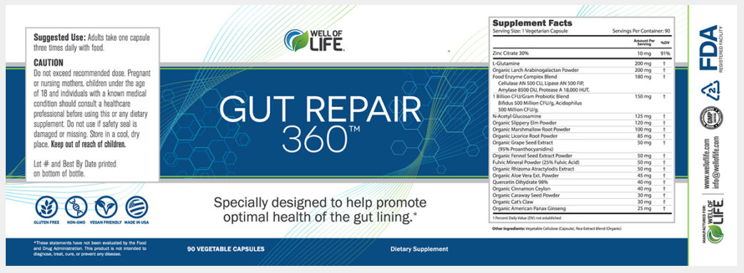 Gut Repair 360 Ingredients List